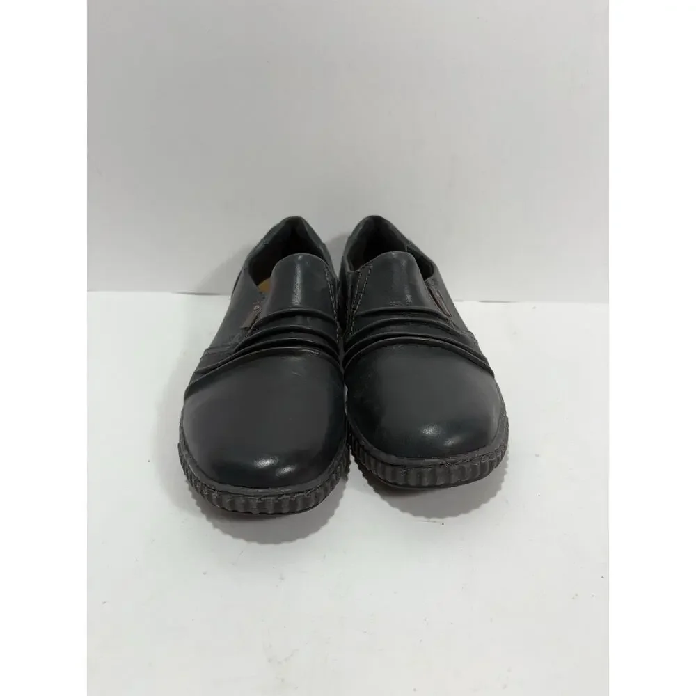 Clarks Women's 8.5 - Style Magnolia Faye. Black Leather Casual‎ Slip-On Shoes